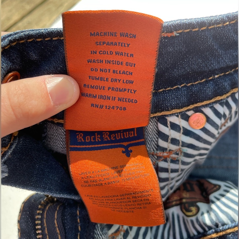 Rock Revival Jessica Blue Jean Shorts Size 25 - Picture 10 of 12